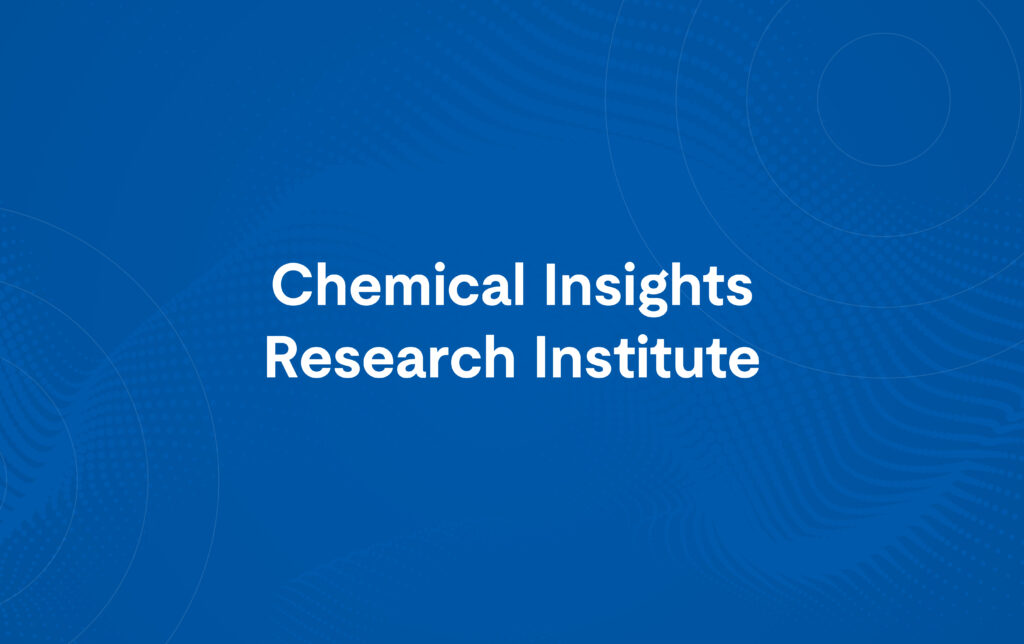Decorative background with the words Chemical Insights Research Institute written on it.