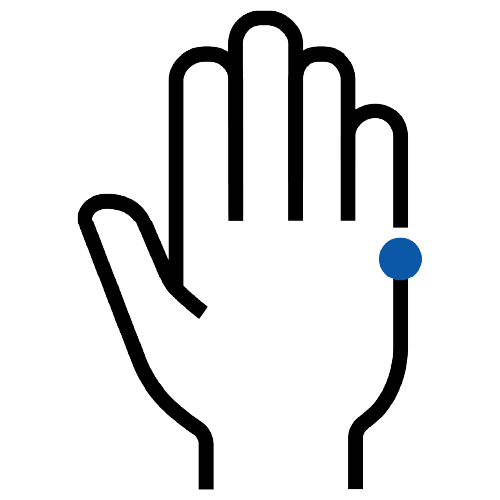 Icon of a hand showing dermal transfer