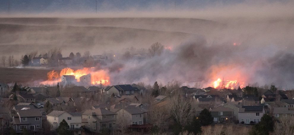 Over 1,000 homes and businesses were destroyed by the Marshall fire outside Boulder, Colorado which was sparked by downed power lines in high winds on December 30, 2021.