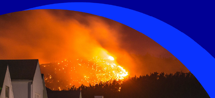Cover image for the 2025 SOT Symposium Proceedings. Smoke and fire fill the air in the nearby distance of a community.